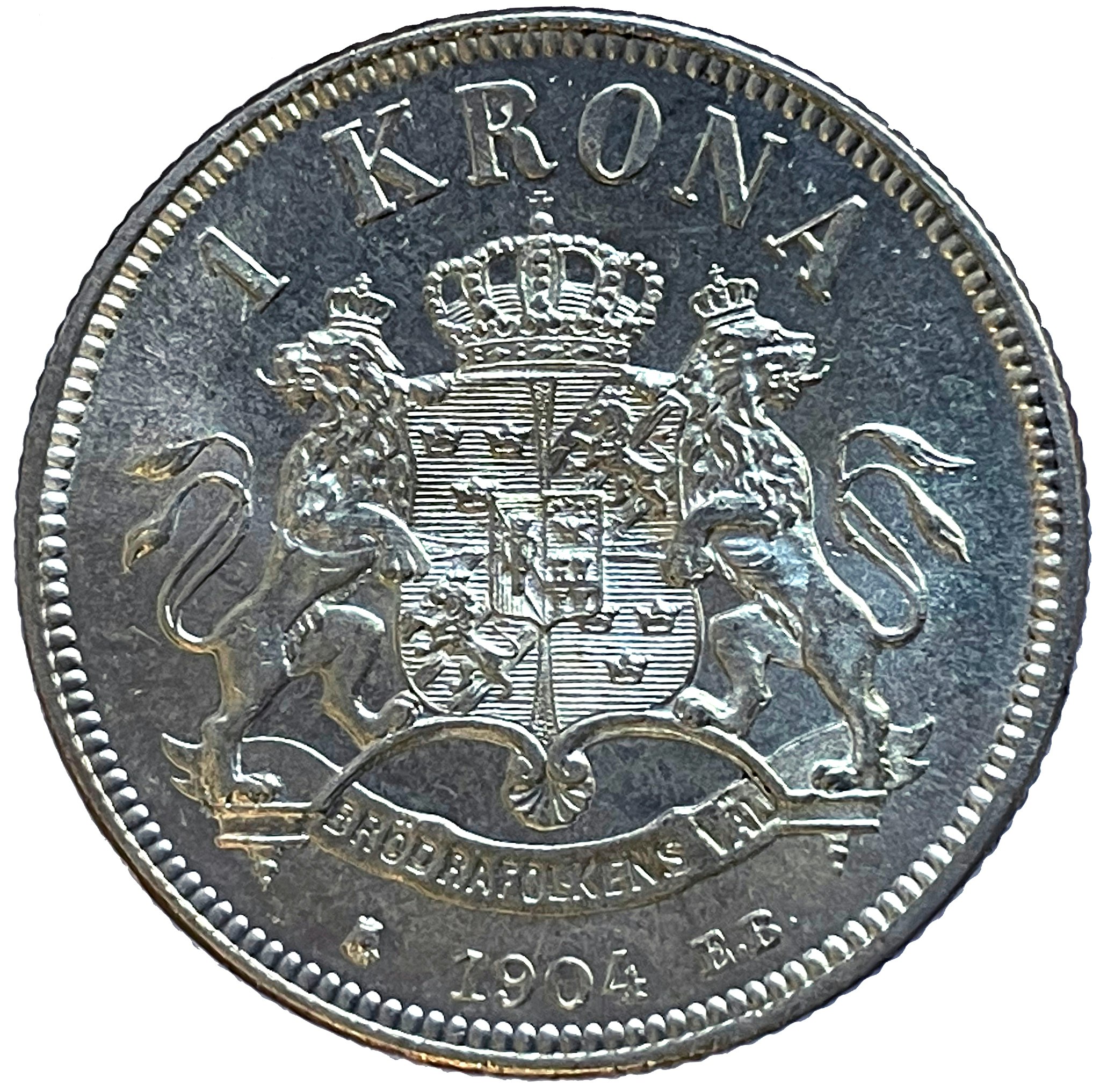 Oskar II - 1 Krona 1904 - Ett vackert ocirkulerat exemplar