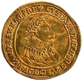 Gustav II Adolf, Nürnberg, Dukat 1632 - Tilltalande exemplar