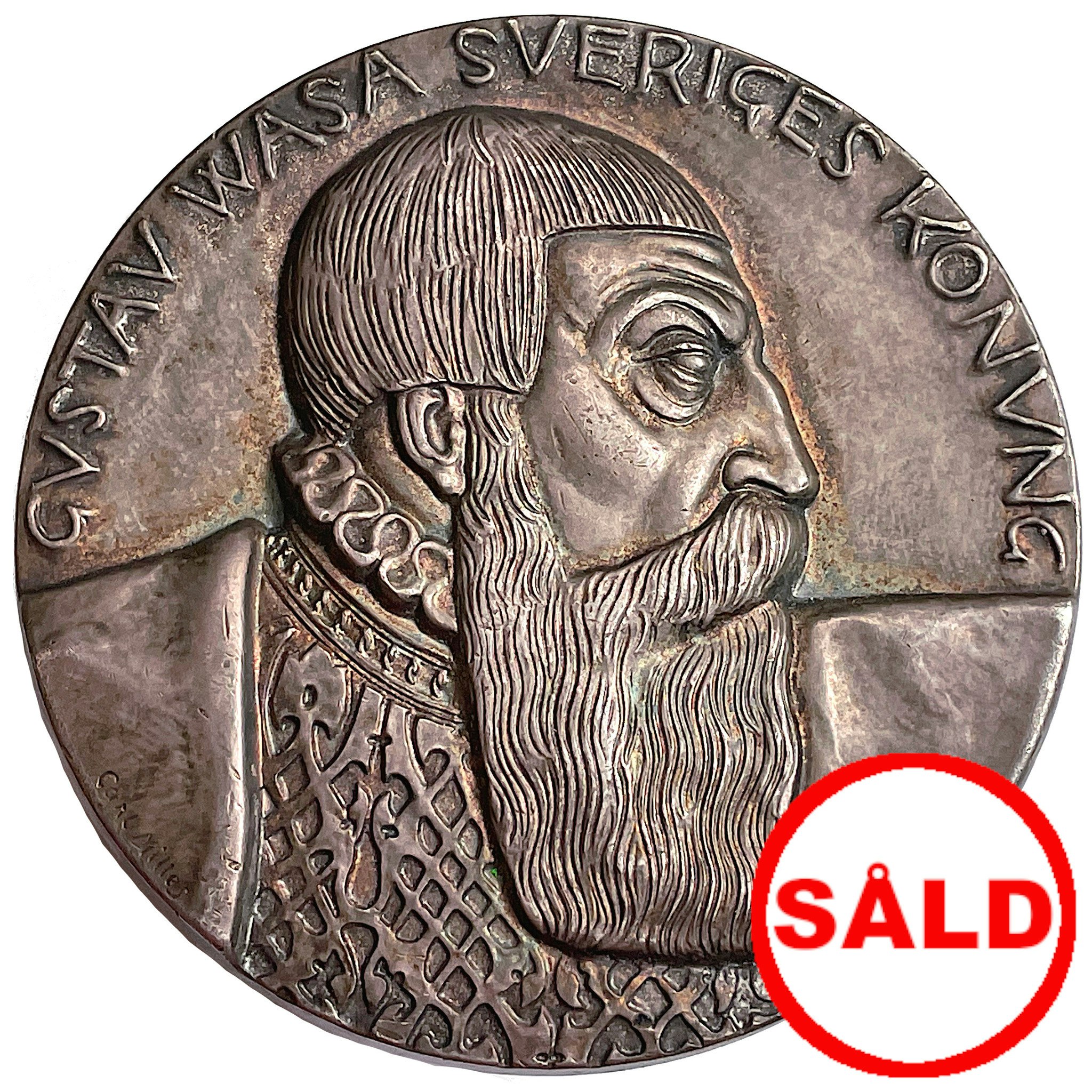 Carl Milles Silvermedalj, Gustav Vasas 400-årsminne 1523-1923 - MYCKET SÄLLSYNT