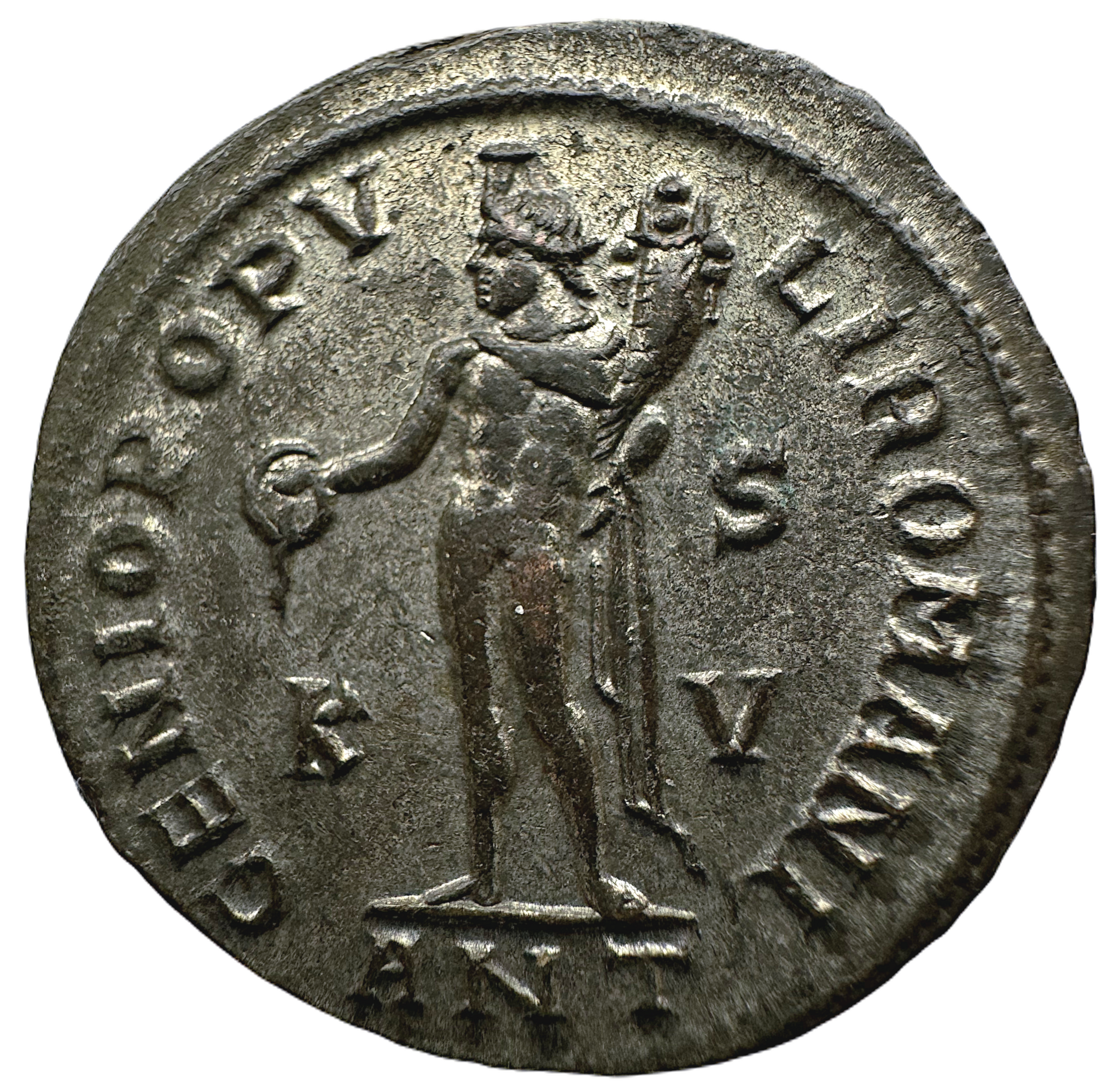 Maximianus 286-310 e.Kr - Follis med underbar silverlyster