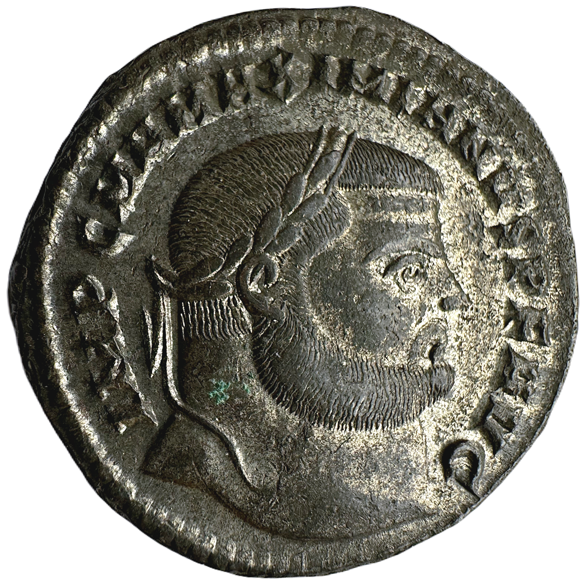 Maximianus 286-310 e.Kr - Follis med underbar silverlyster