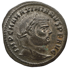 Maximianus 286-310 e.Kr - Follis med fin silverlyster, präglad i Antiochia