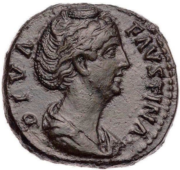 Faustina den äldre (gift med Antoninus Pius) 138-161 e.Kr. As - Härligt exemplar