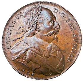 Karl IX av Johann Carl Hedlinger ur Hedlingers regentlängd no 48