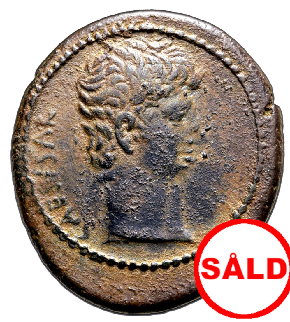 Augustus 27 f.Kr-14 e.Kr, Mindre Asien, osäker myntort, Brons 30mm på stort myntämne