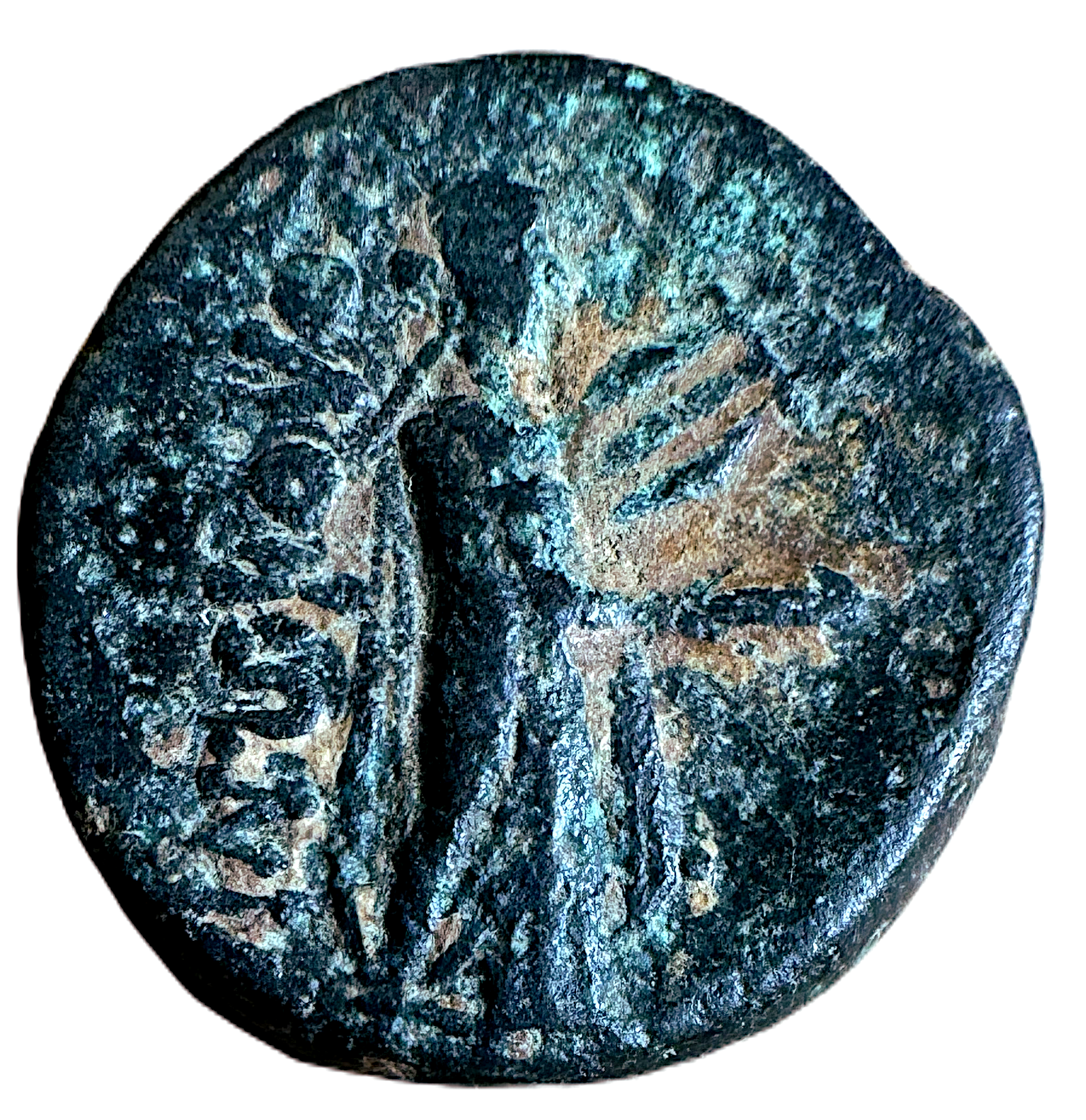 Ionien, Kolophon cirka 50-30 f.Kr avbildande en av historiens första författare Homeros