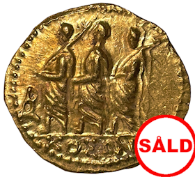 Romerska republiken, Markus Junius Brutus Guldstater ca 43-42 f.Kr - Vackert exemplar med lyster