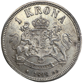 Oskar II - 1 Krona 1898 - Tilltalande exemplar