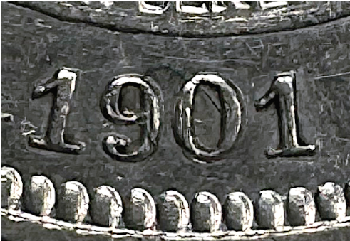 Oskar II - 1 Krona 1901 med 9 på 8 & 0 på 9