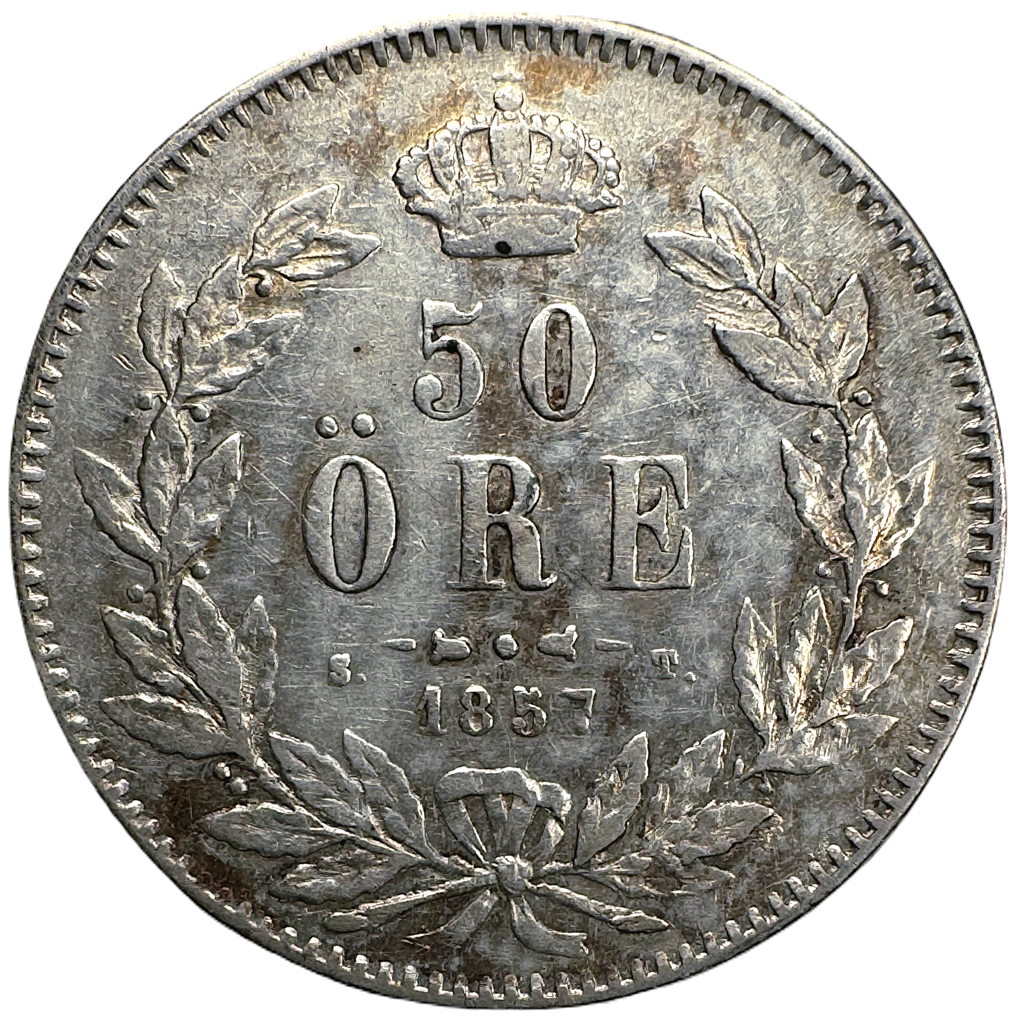 Oskar I - 50 Öre 1857