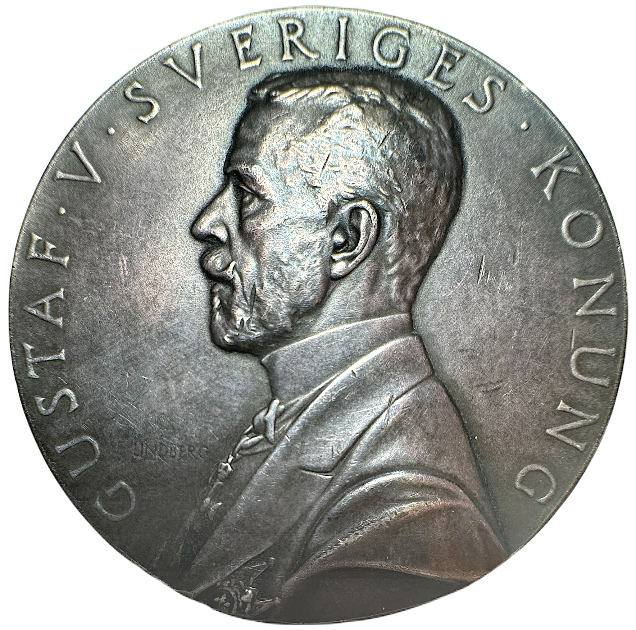 Gustav V - Lantbruksmötets i Örebro 1911 av Erik Lindberg - Stora prismedaljen i silver