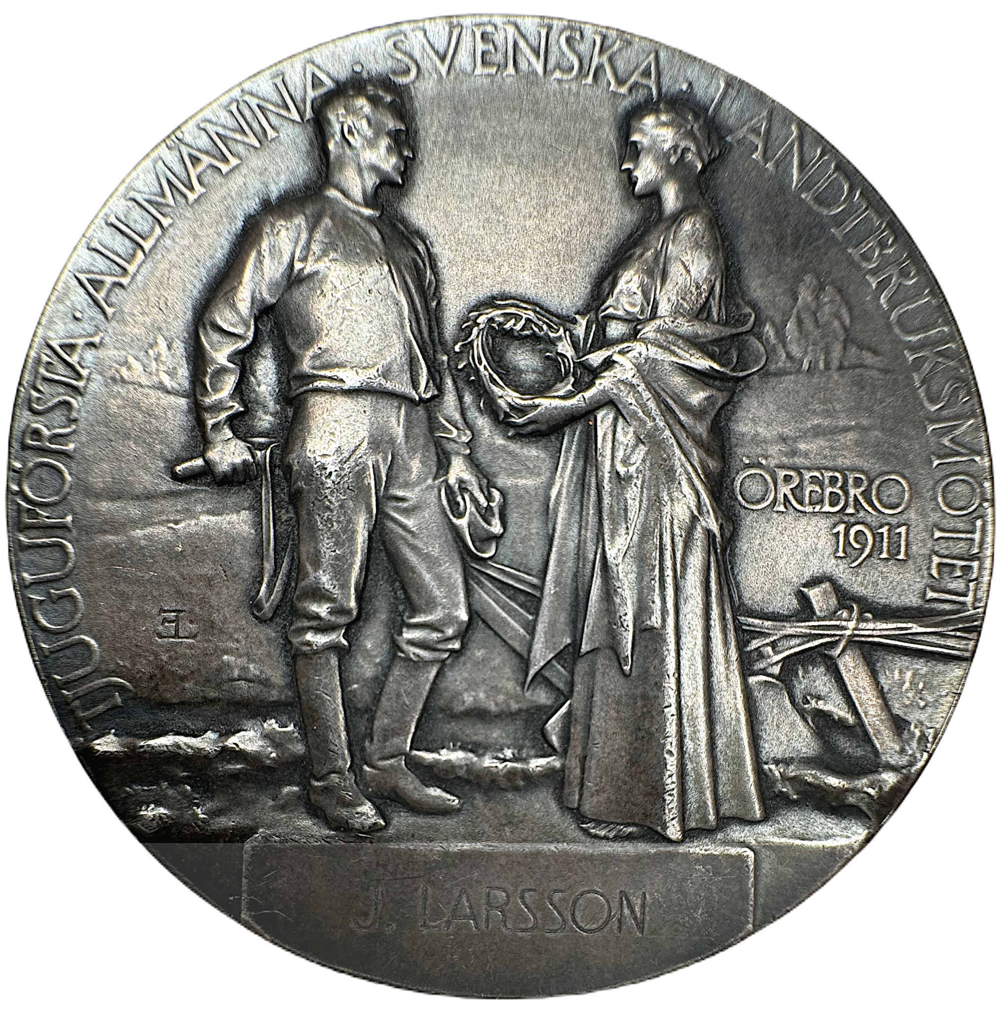 Gustav V - Lantbruksmötets i Örebro 1911 av Erik Lindberg - Stora prismedaljen i silver
