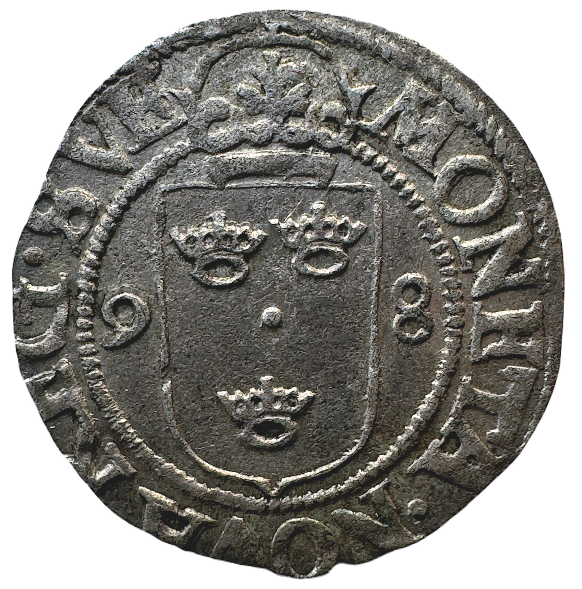 Sigismund - 1/2 Öre 1598 - Ett härligt orört välpräglat silvrigt exemplar - Toppex för typen