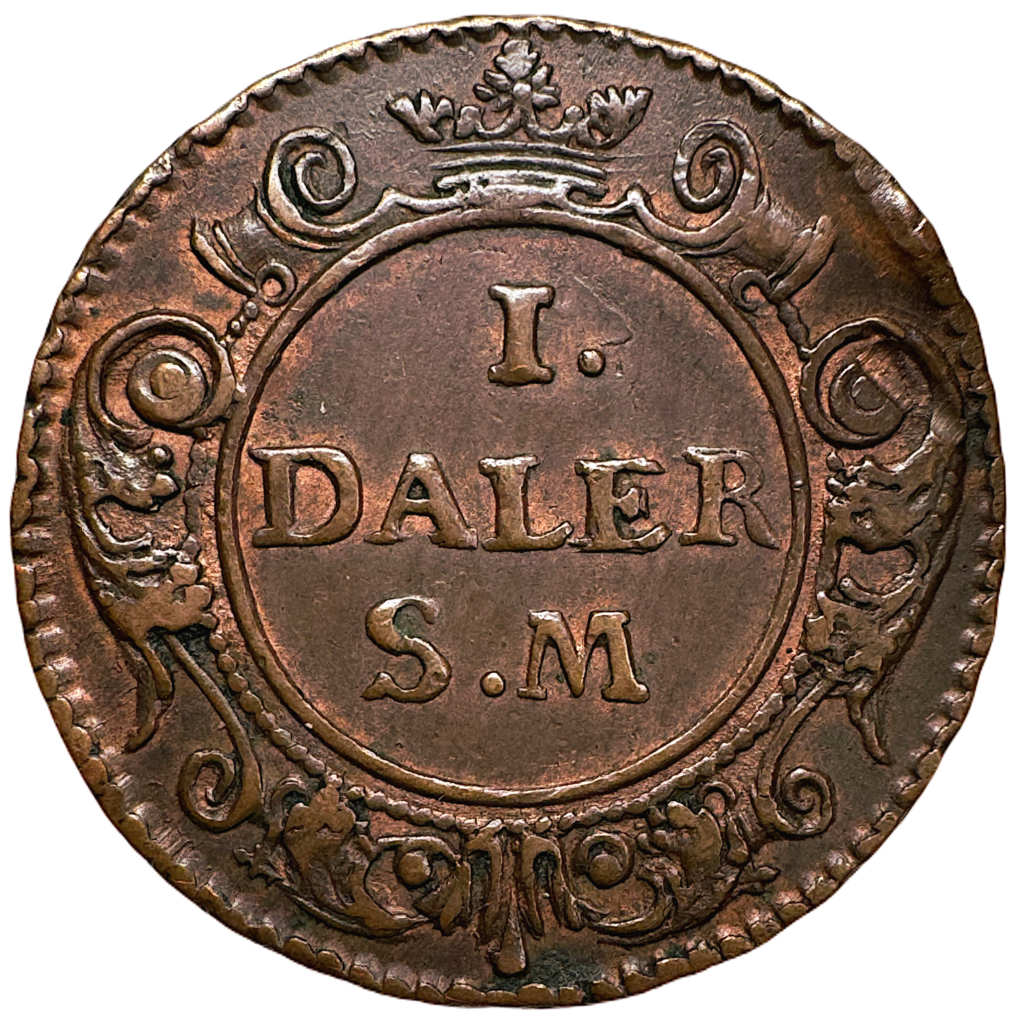 Karl XII - 1 DSM 1718 - Nödmynt - Mars utan svärd - Mycket sällsynt