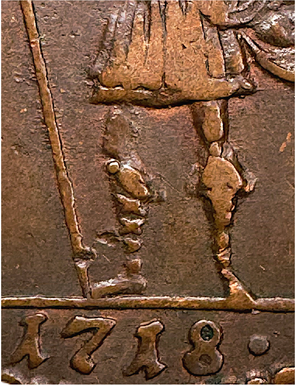 Karl XII - 1 DSM 1718 - Nödmynt - Mars utan svärd - Mycket sällsynt