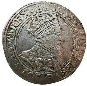 Erik XIV - 1 Mark 1564 - Krona med 5 kronbågar  - Ett mynt med härligt metallisk plants