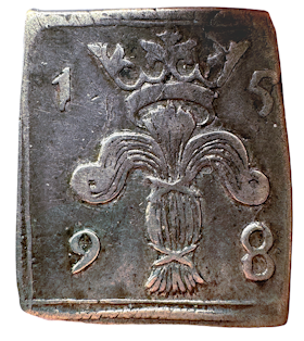 Karl - Hertig av Södermanland, Gripsholm, 1 Mark klipping 1598 med liten krona - RAR