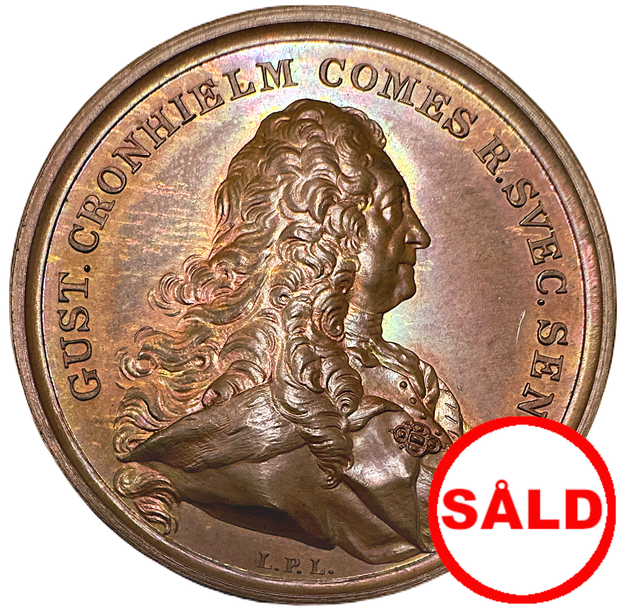 Gustaf Cronhielm (1664-1737) - Lade grunden för rättssystemet i Sverige 1734 - Graverad av Ludvig Persson Lundgren 1846 - Ocirkulerat toppexemplar