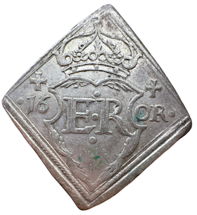 Erik XIV - Gråmunkeholmens myntverk - 16 Öre klipping 1563 - Välpräglad på stort fint ämne - Ex. Ottar Ertzeid