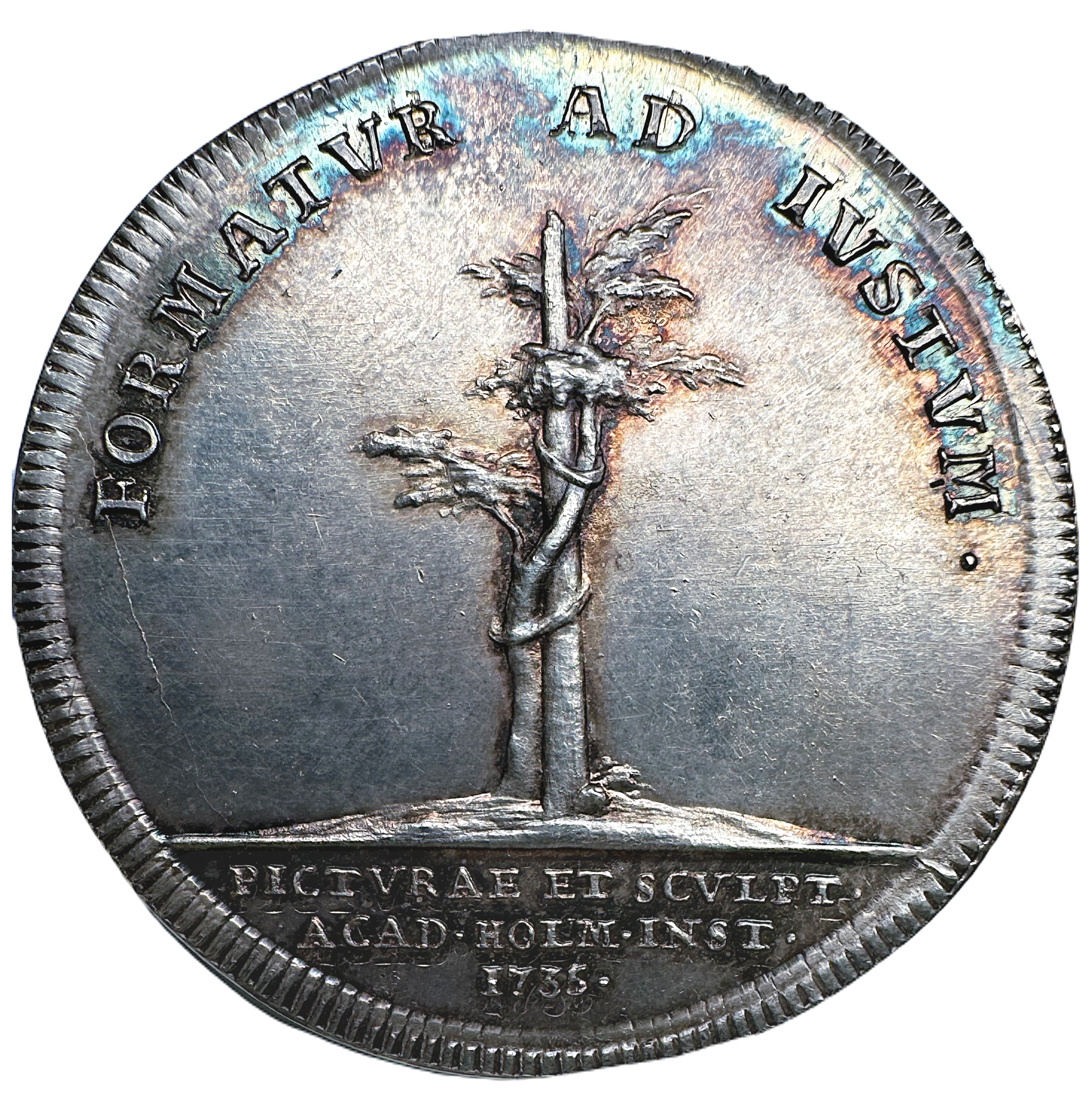 Fredrik I - Målare- och bildhuggareakademien stiftad 1735 av Johann Carl Hedlinger - Ett underbart exemplar