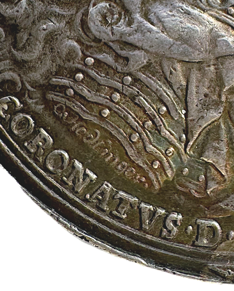 Fredrik I:s kröning i Stockholms storkyrka den 3 maj 1720 av Johann Carl Hedlinger - Ex Bonde - Med gravörens namn: "C•Hedlinger•" - Mycket sällsynt - RR