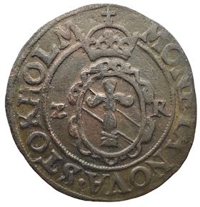 Johan III - 2 Öre 1573 med årtal Z - R - Bra bottenlyster