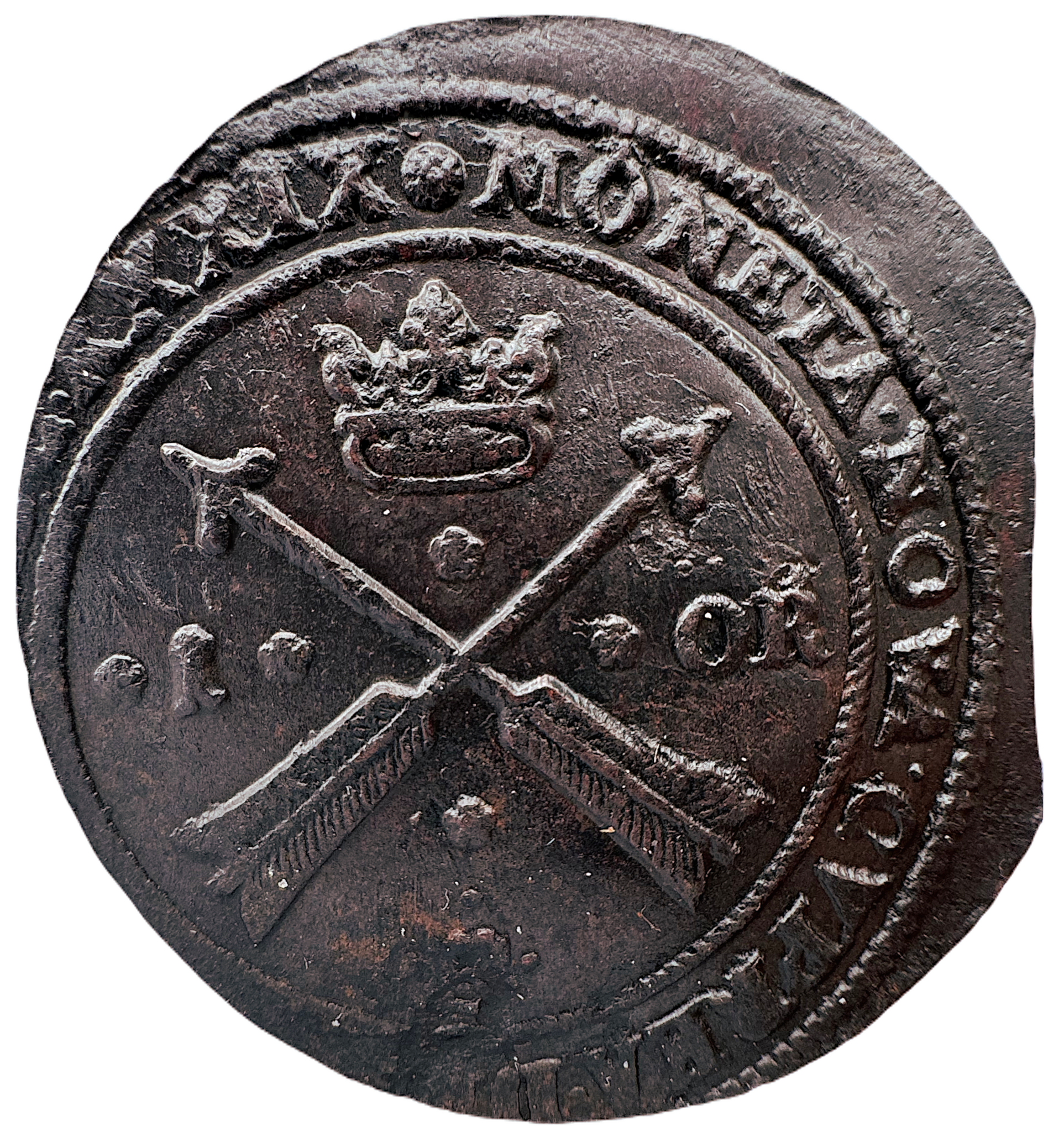 Kristina. SÄTER. 1 Öre 1639 - Ett exceptionellt exemplar chokladbrunt med full sammetsglänsande präglingsglans