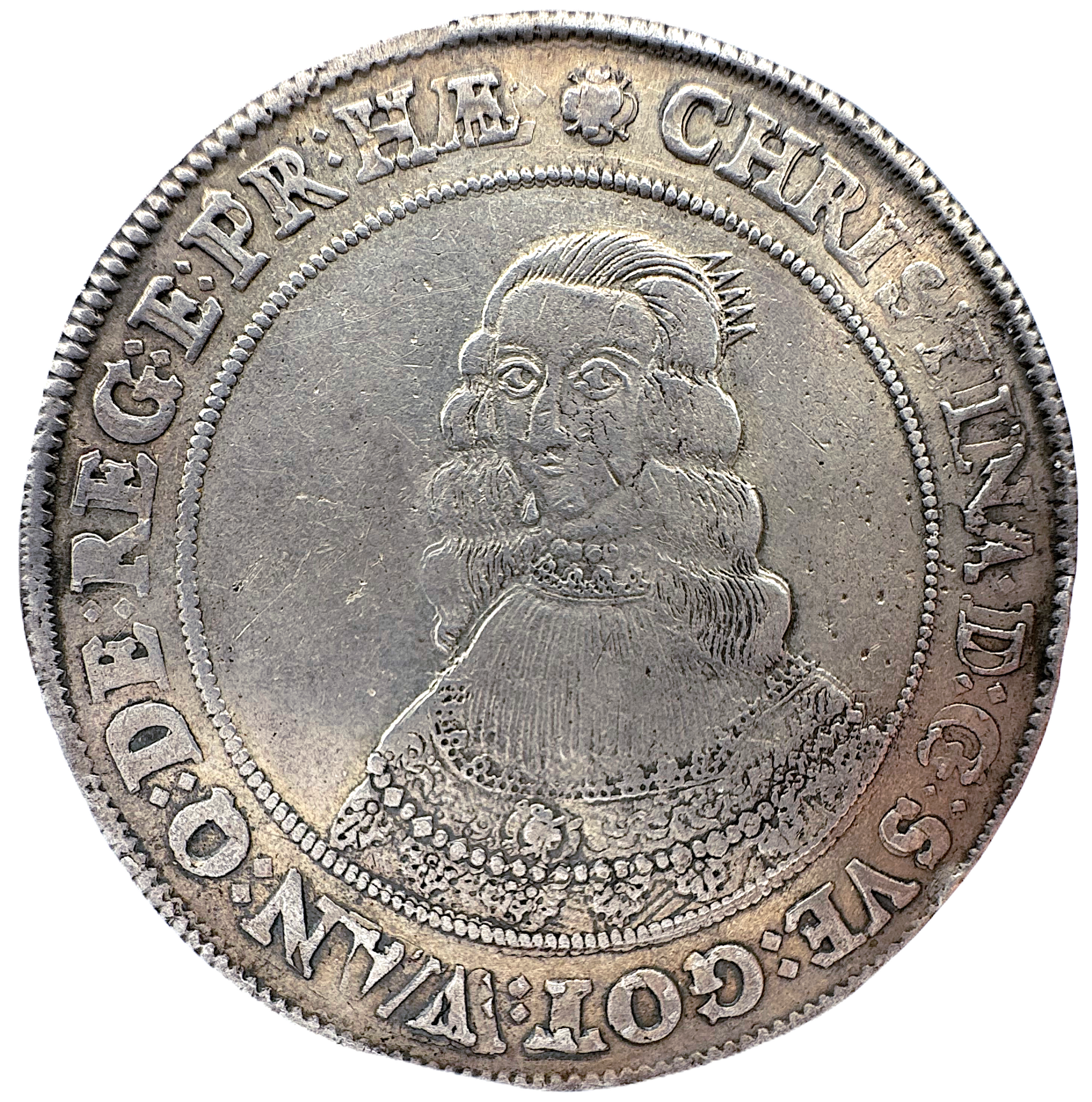 Kristina, Riksdaler 1642, bra lyster, frälsaren underbart utpräglad