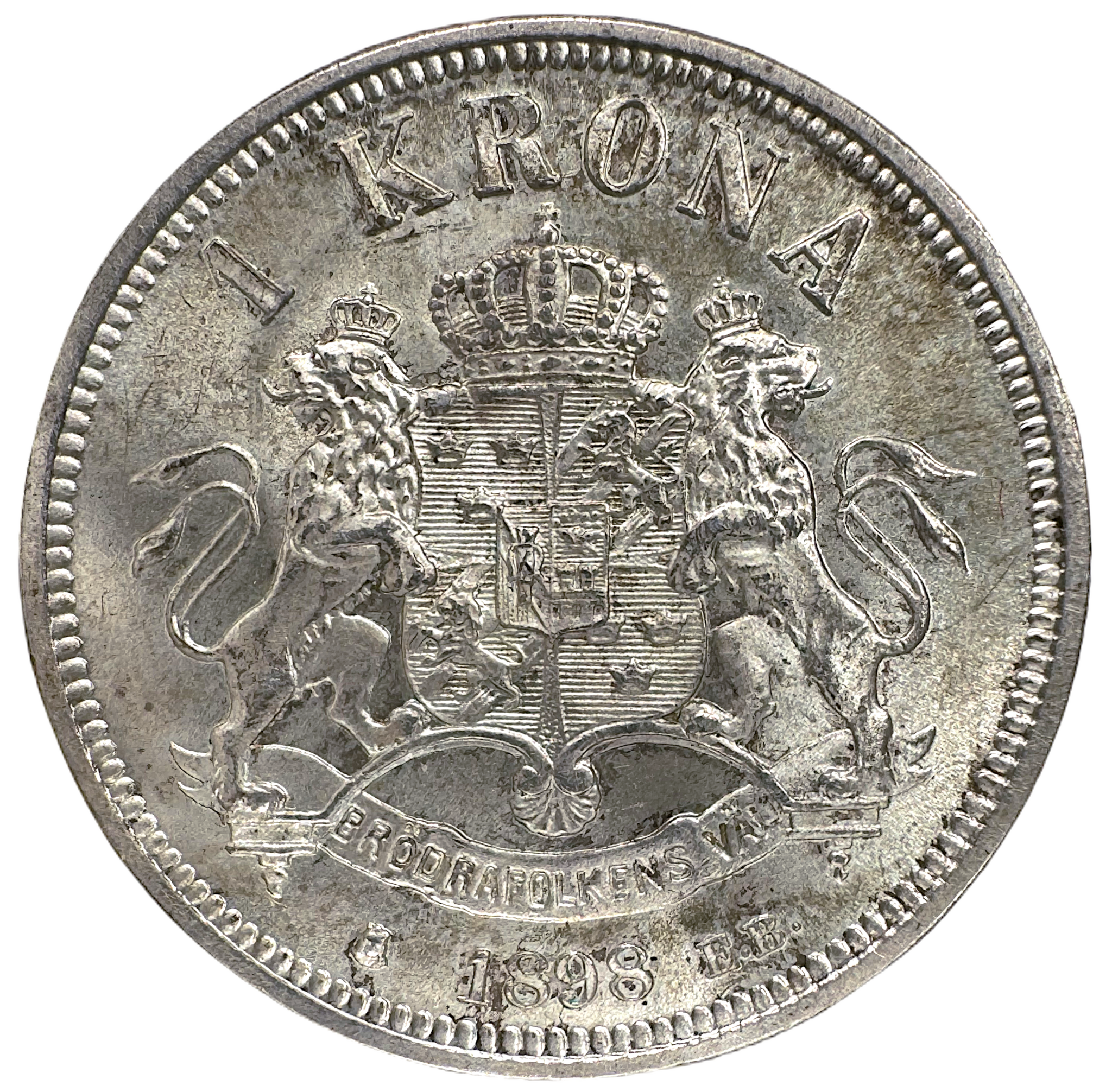 Oskar II - 1 Krona 1898 - Vackert ocirkulerat exemplar