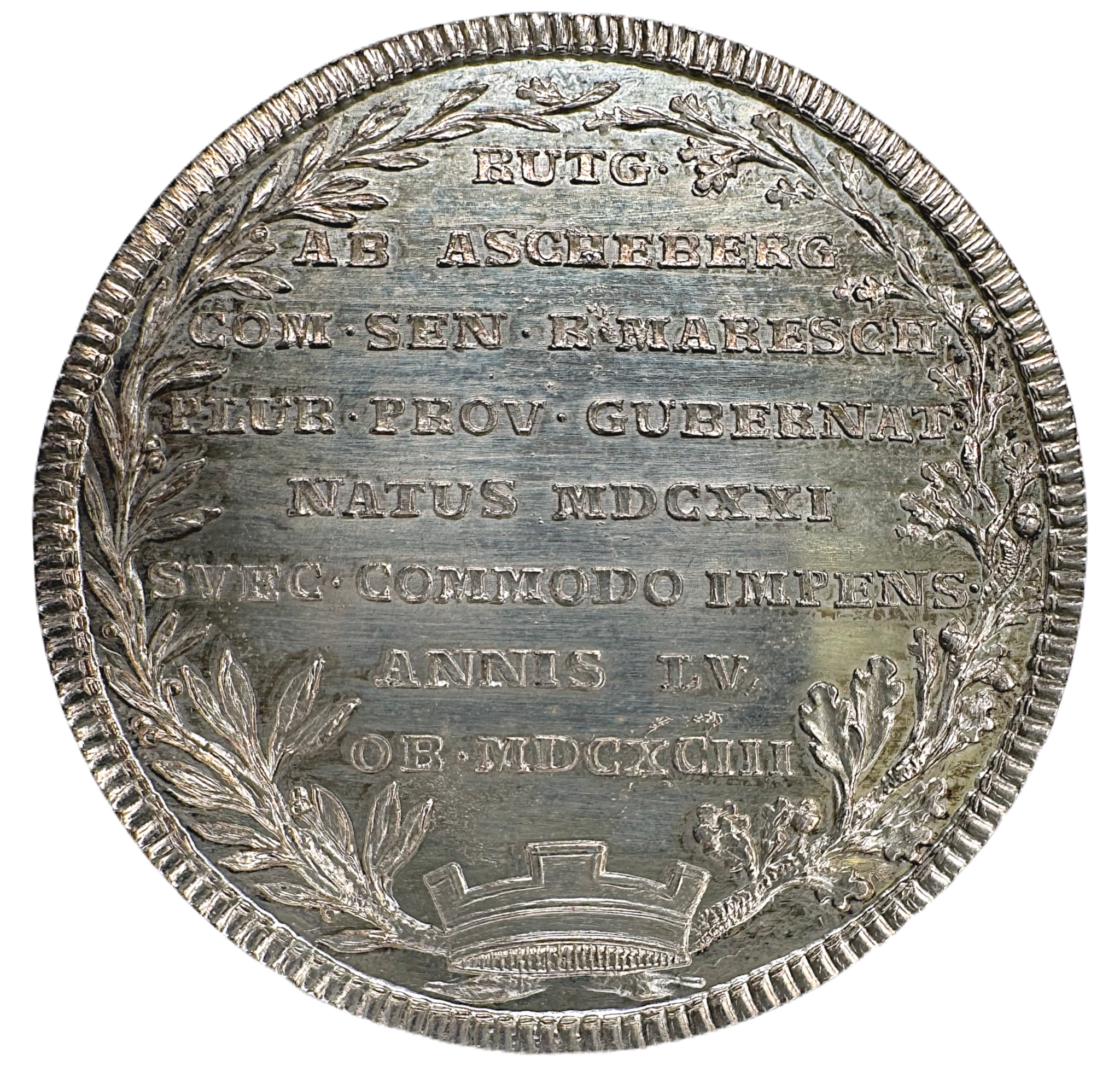 Rutger von Aschenberg (1621-1693). Militär och ämbetsman, av Carl Gustaf Fehrman 1790 - Ocirkulerat praktexemplar