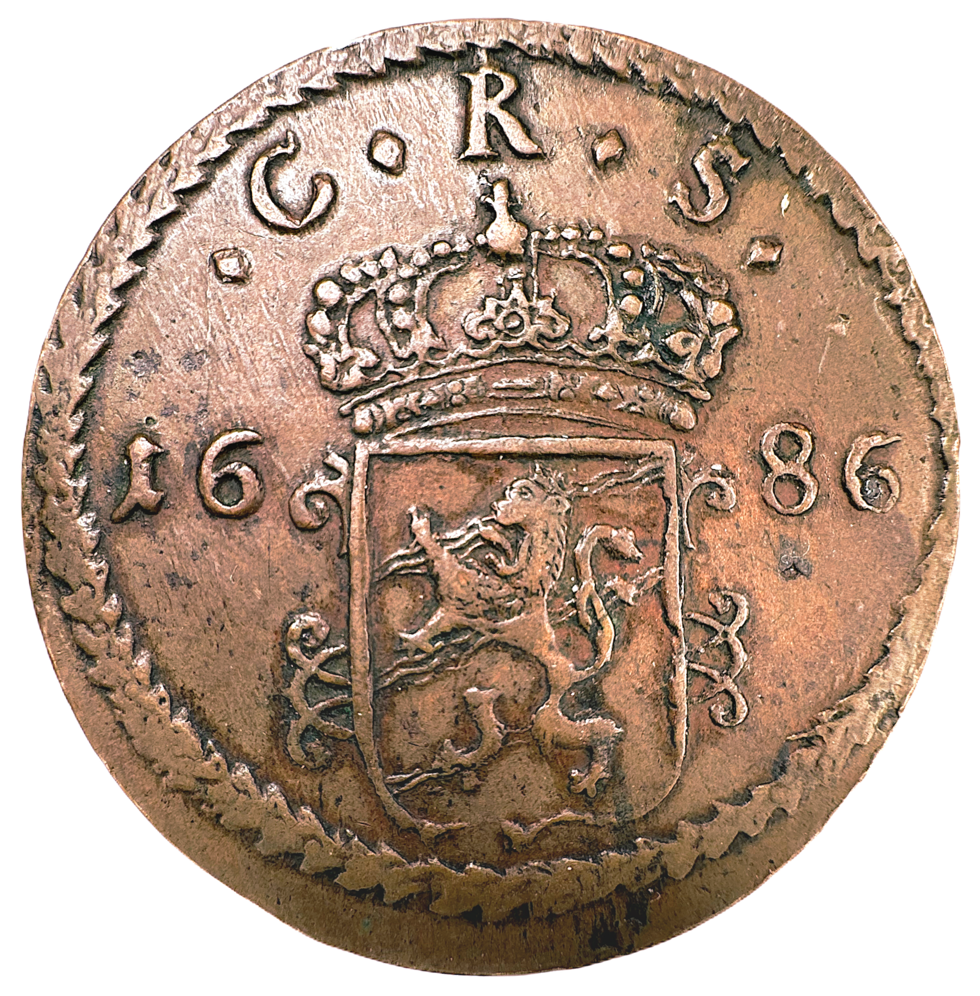 Karl XI - 1 Öre SM 1786 - Ett underbart exemplar, fullt utpräglad med bevarad bottenstriering - Mycket ovanlig i denna kvalitet