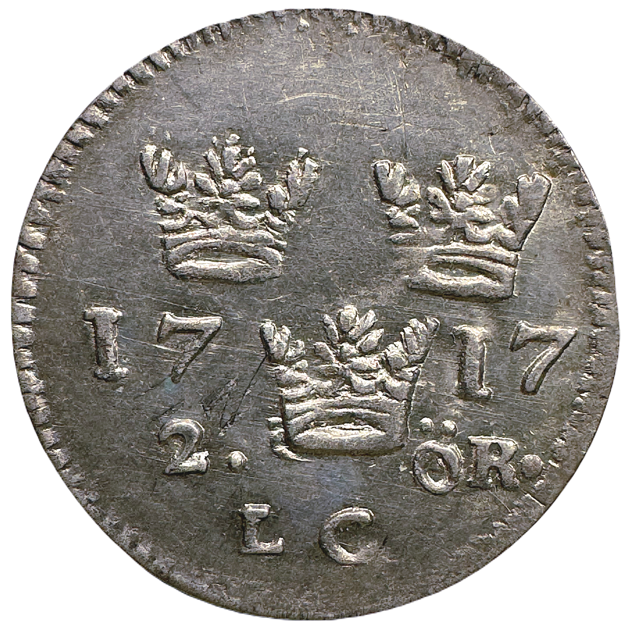 Karl XII - 2 Öre 1717 - Vackert exemplar, sällsynt 2-årstypmynt