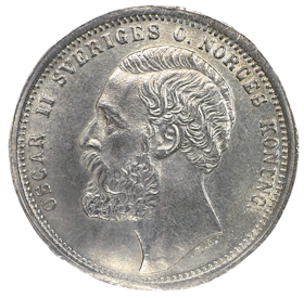 Oskar II - 1 Krona 1875 - Vackert exemplar