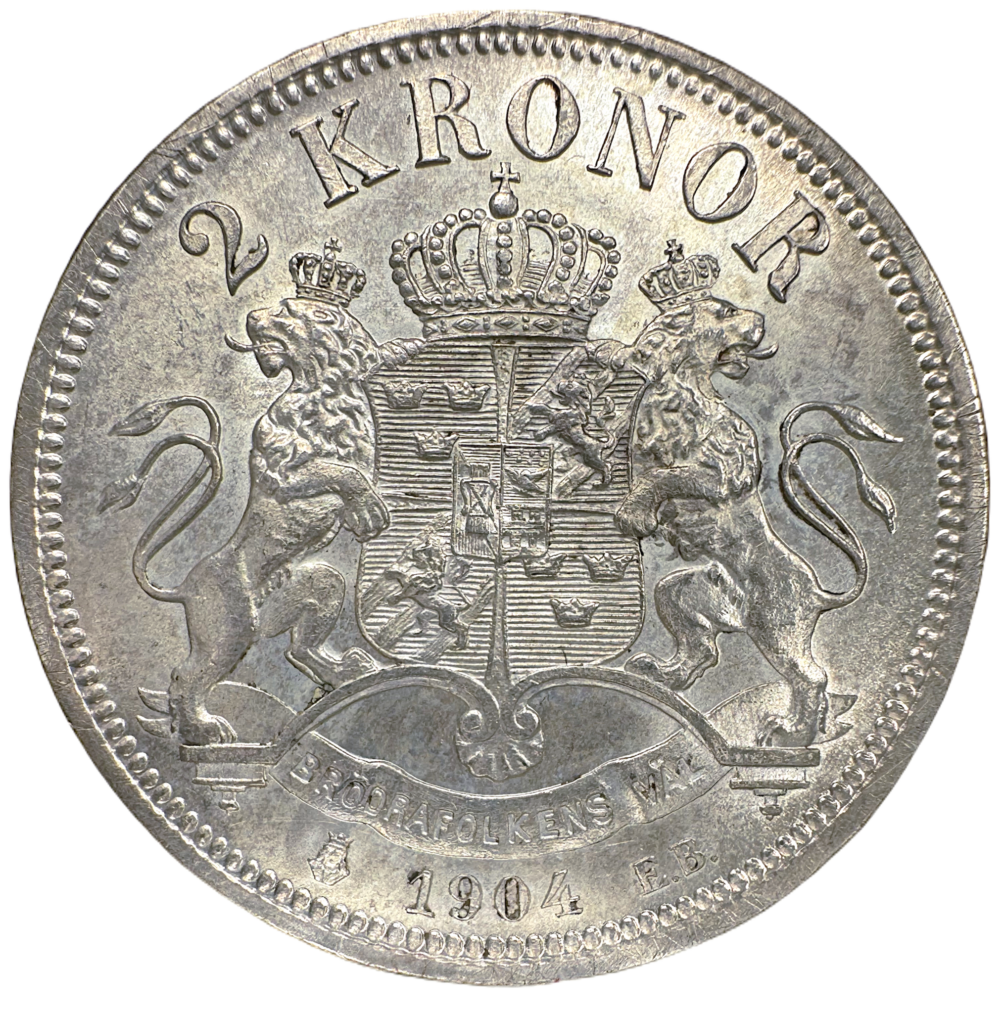 Oskar II - 2 Kronor 1904 - Mycket vackert exemplar