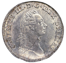 Gustav III - 1/6 Riksdaler/16 Öre SM 1777 - Vackert oslitet exemplar