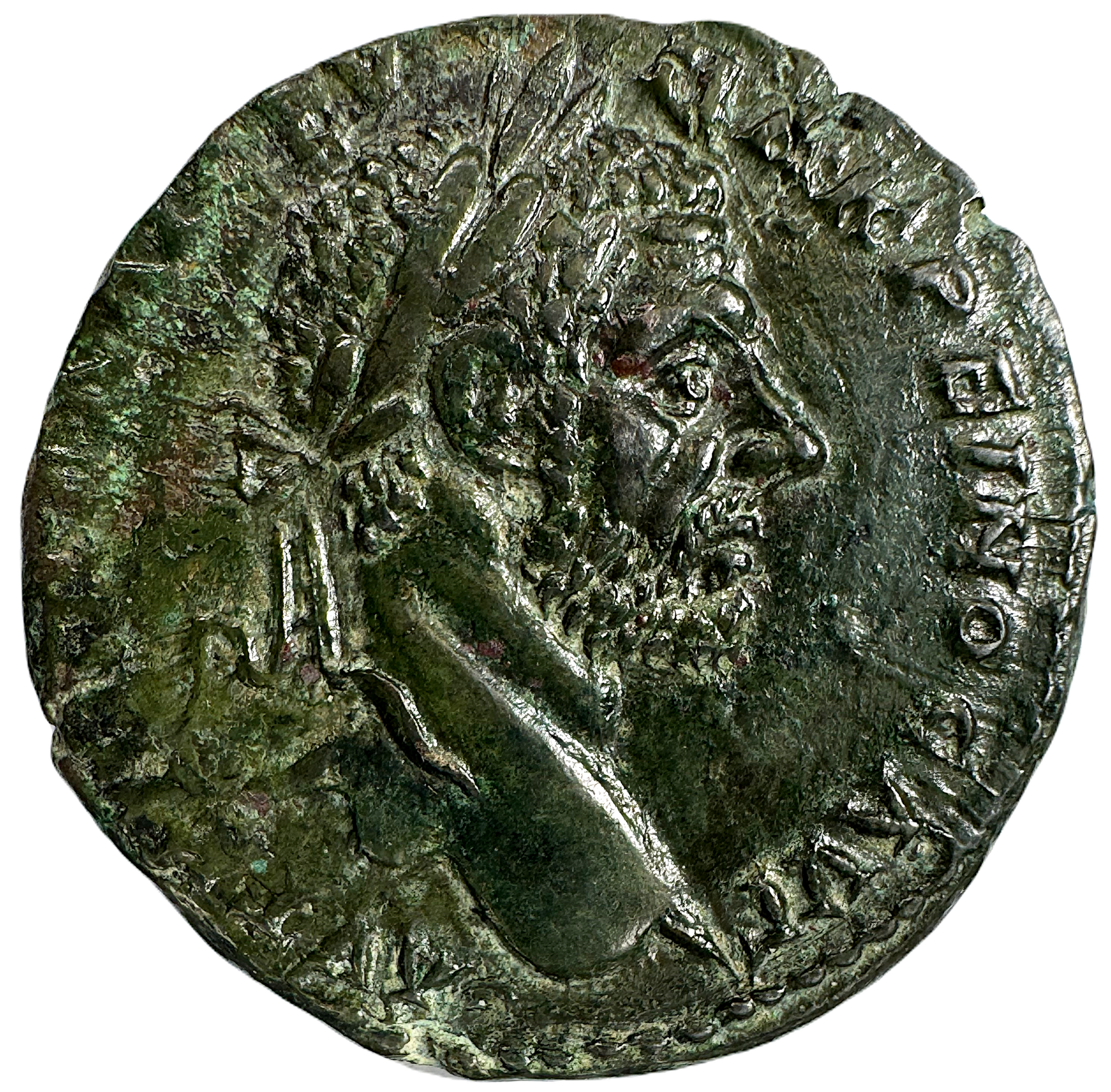 MAKRINUS (A.D. 217-218) - Nicopolis ad Istrum, Moesia Inferior. Brons  27mm - Vackert exemplar med olivgrön patina
