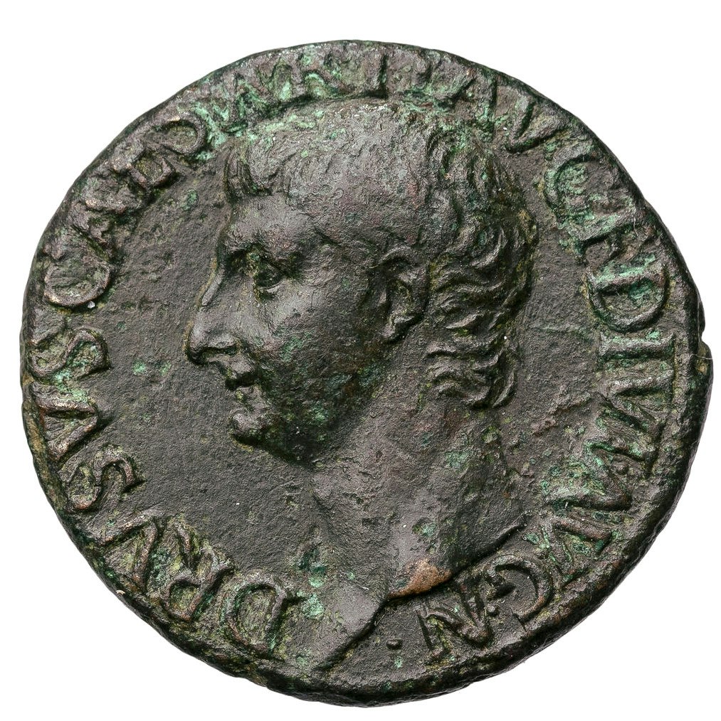 Drusus, son till Tiberius och tronarvinge. Präglad under Tiberius regeringstid 22-23 e.Kr.