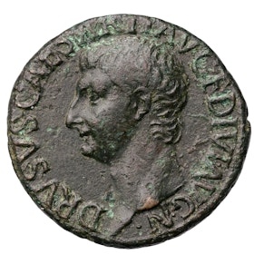 Drusus, son till Tiberius och tronarvinge. Präglad under Tiberius regeringstid 22-23 e.Kr.