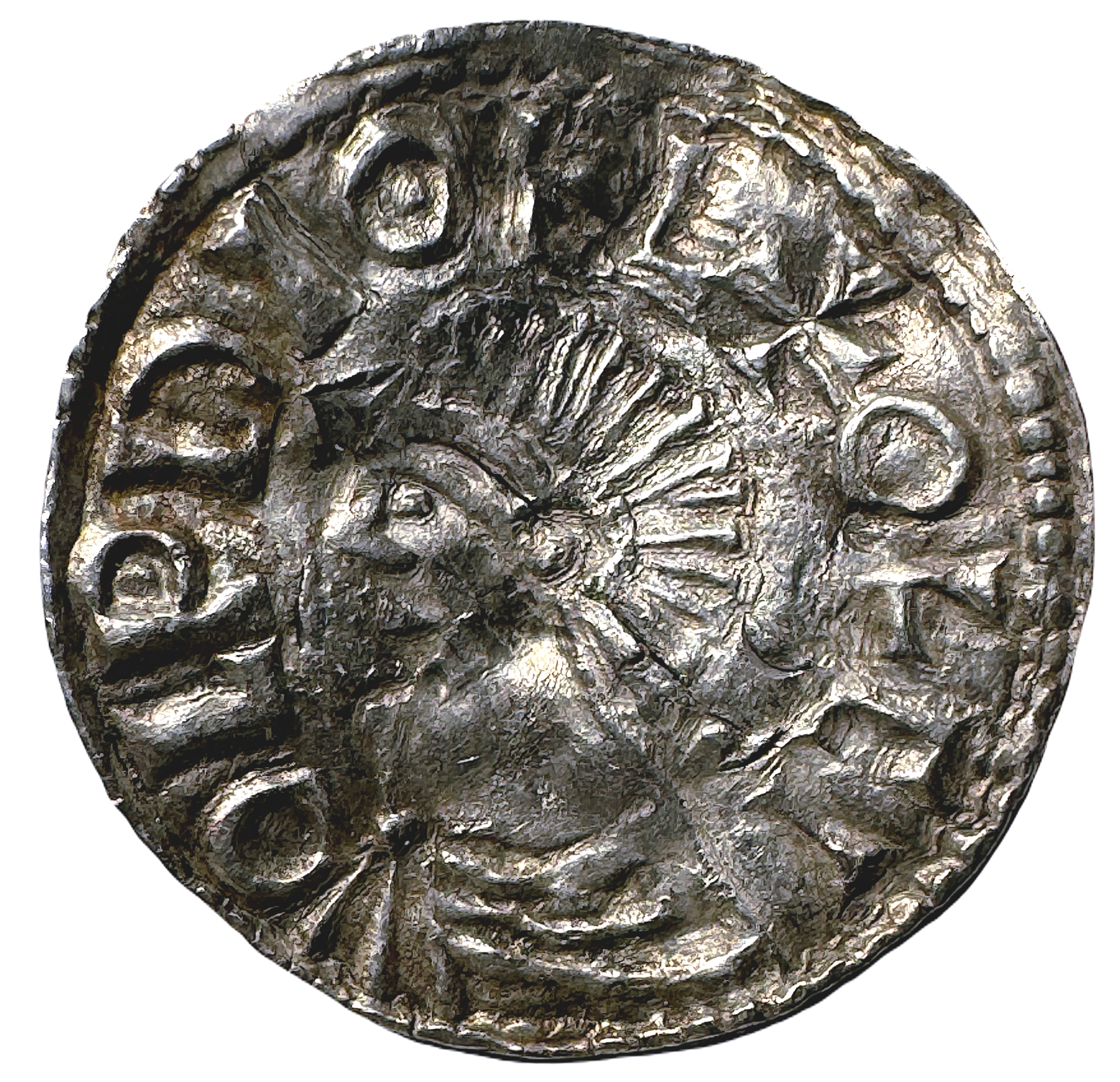Olof Skötkonung ca 995-1022, Sigtuna Penning - Sveriges första myntningsperiod - Long Cross - Mycket sällsynt