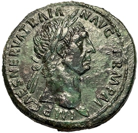 Trajanus 98-117 e.Kr, Sestertie - Praktfullt toppexemplar