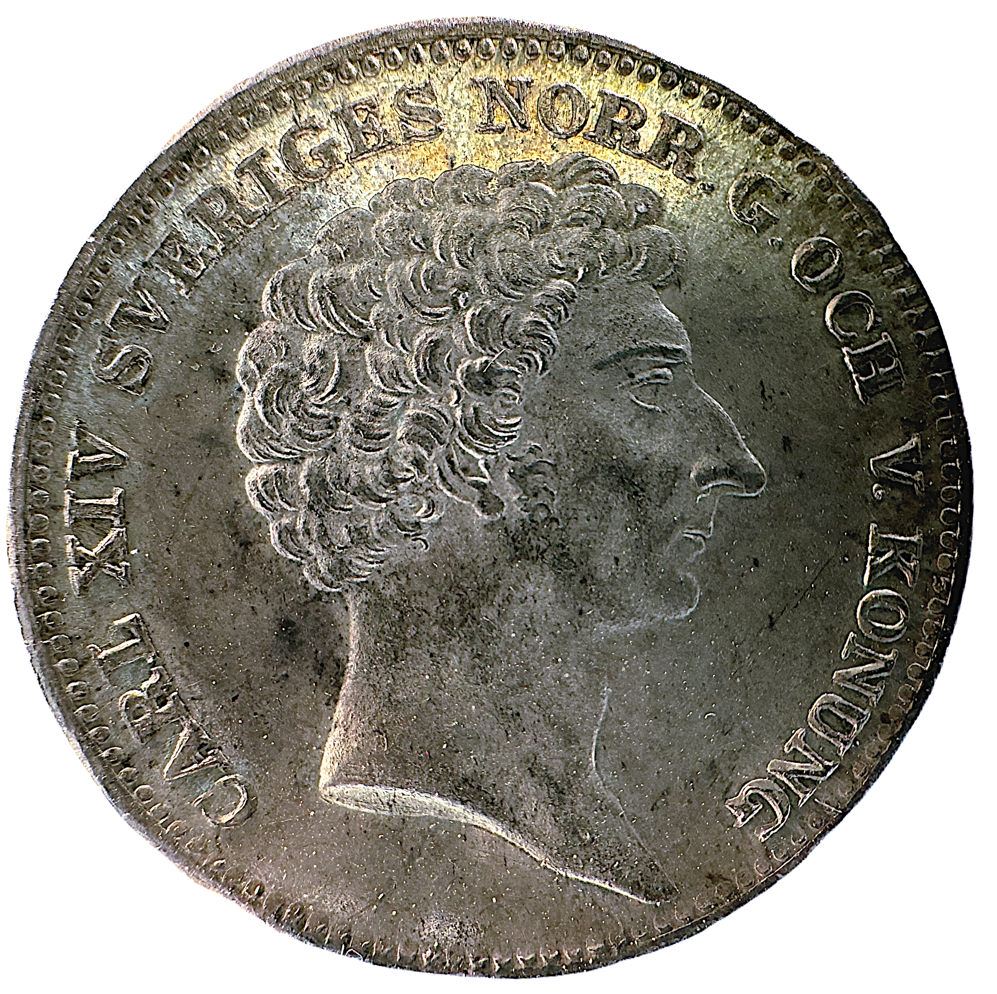 Karl XIV Johan - 1/3 Riksdaler 1829 - Underbart frostad relief