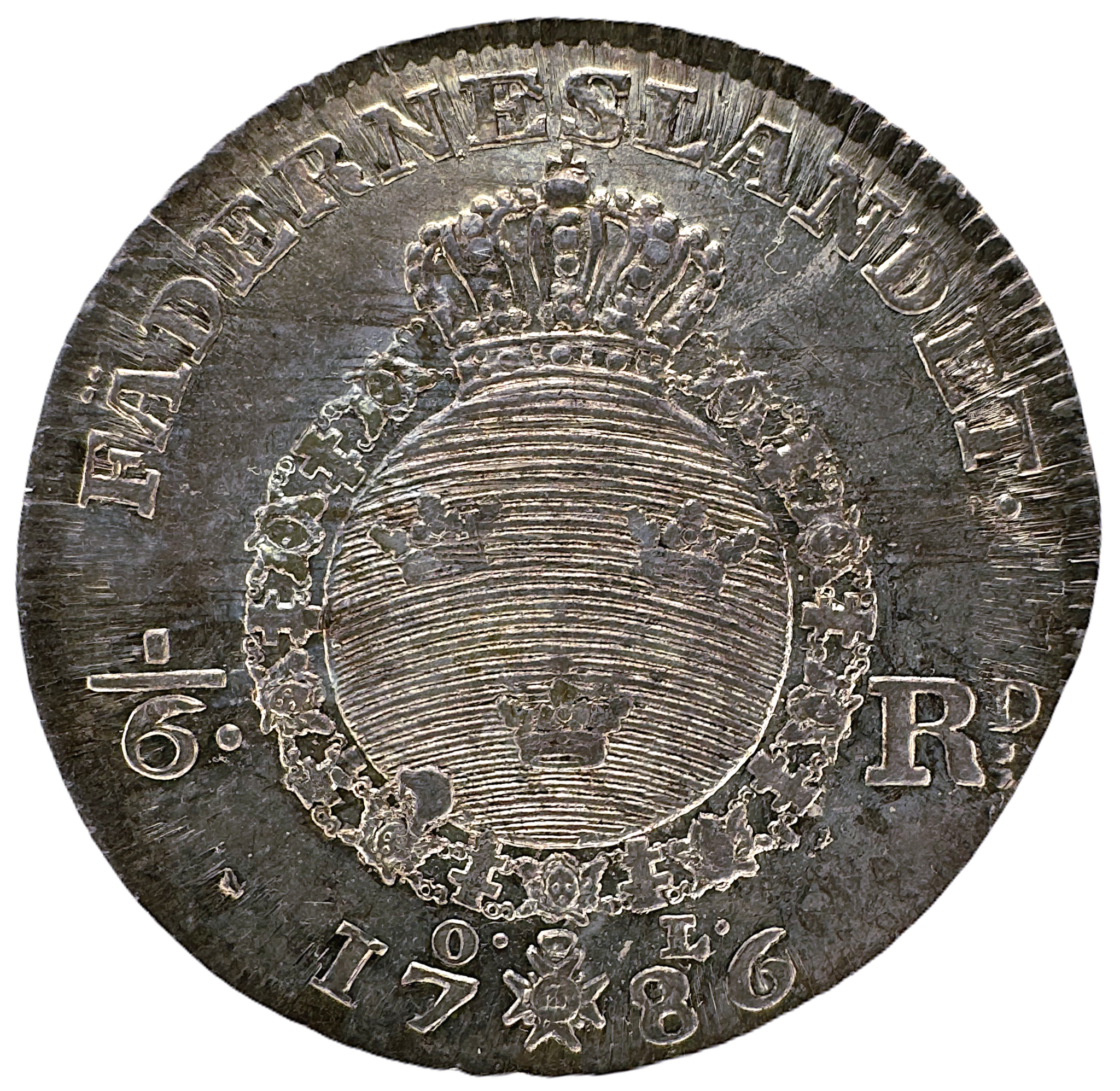 Gustav III - 1/6 Riksdaler 1786 - Härlig lyster