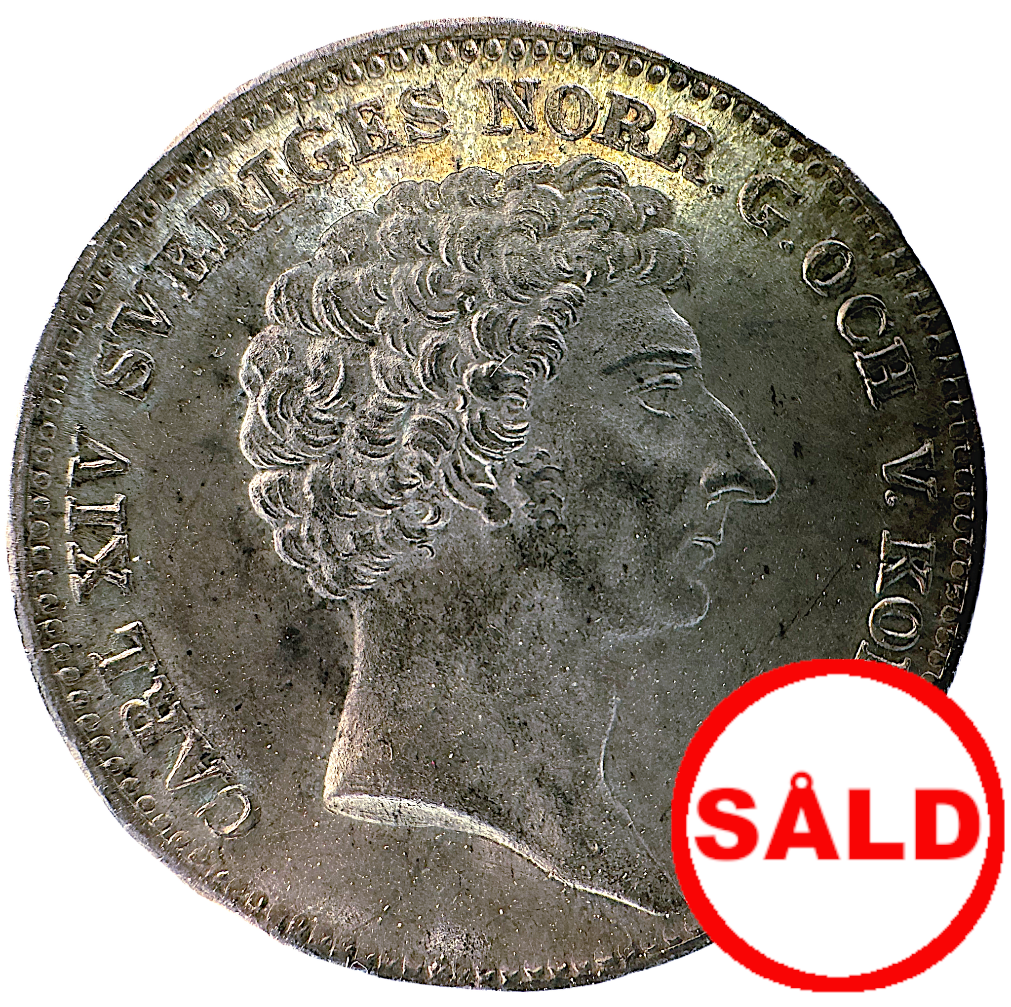 Karl XIV Johan - 1/3 Riksdaler 1829 - Underbart frostad relief