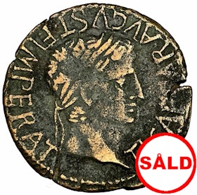 Tiberius 14 - 37 e.Kr As, präglad i Tarazona Spanien