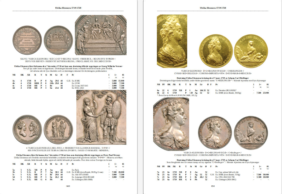 Sveriges kungliga medaljer Gustav Vasa-Karl XV i två delar - Vinnare av "NLG Book Prize 2024"