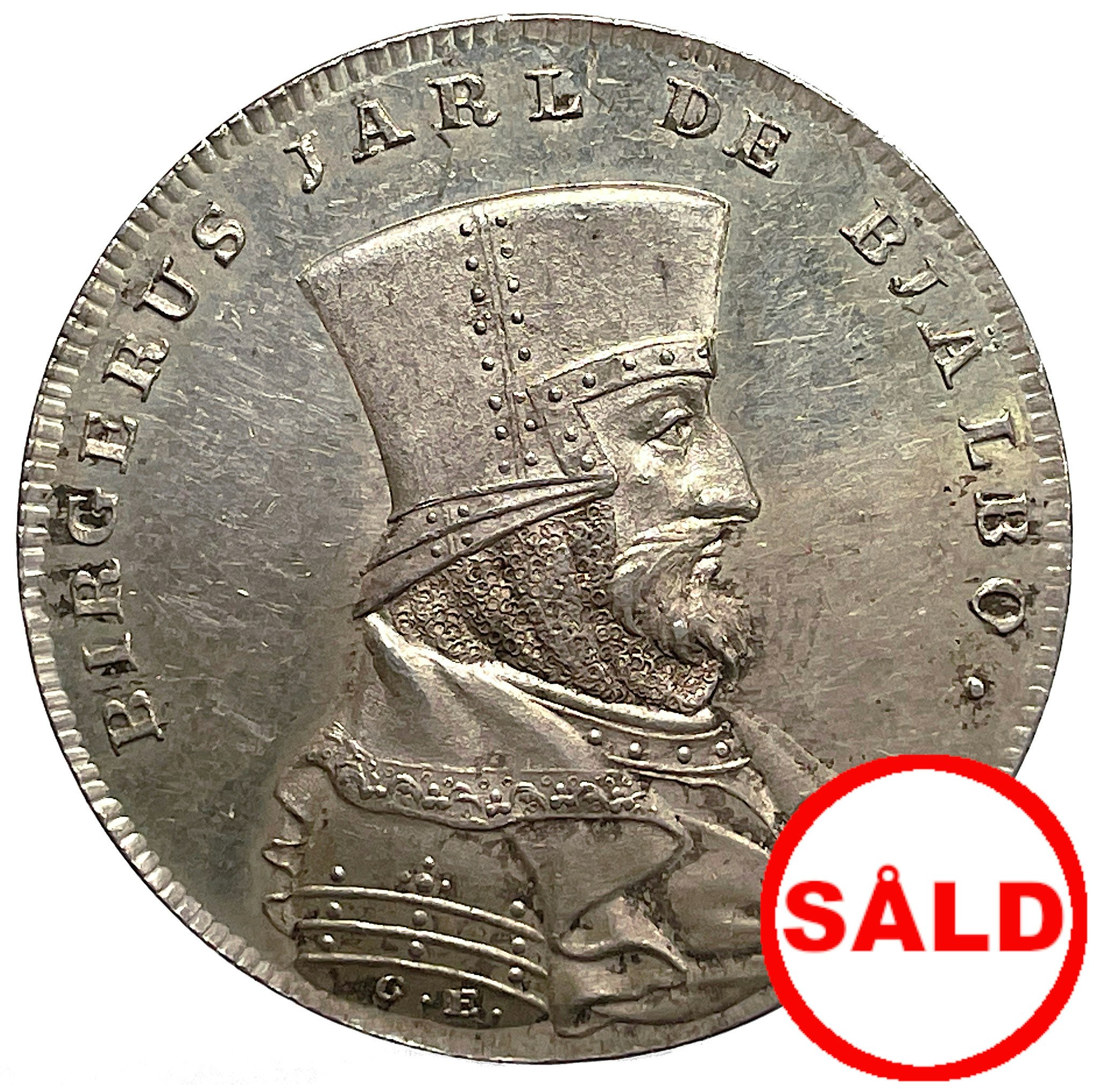 Birger Magnusson (Birger Jarl) av Carl Enhörning 1817 - Mycket sällsynt i silver - RRR