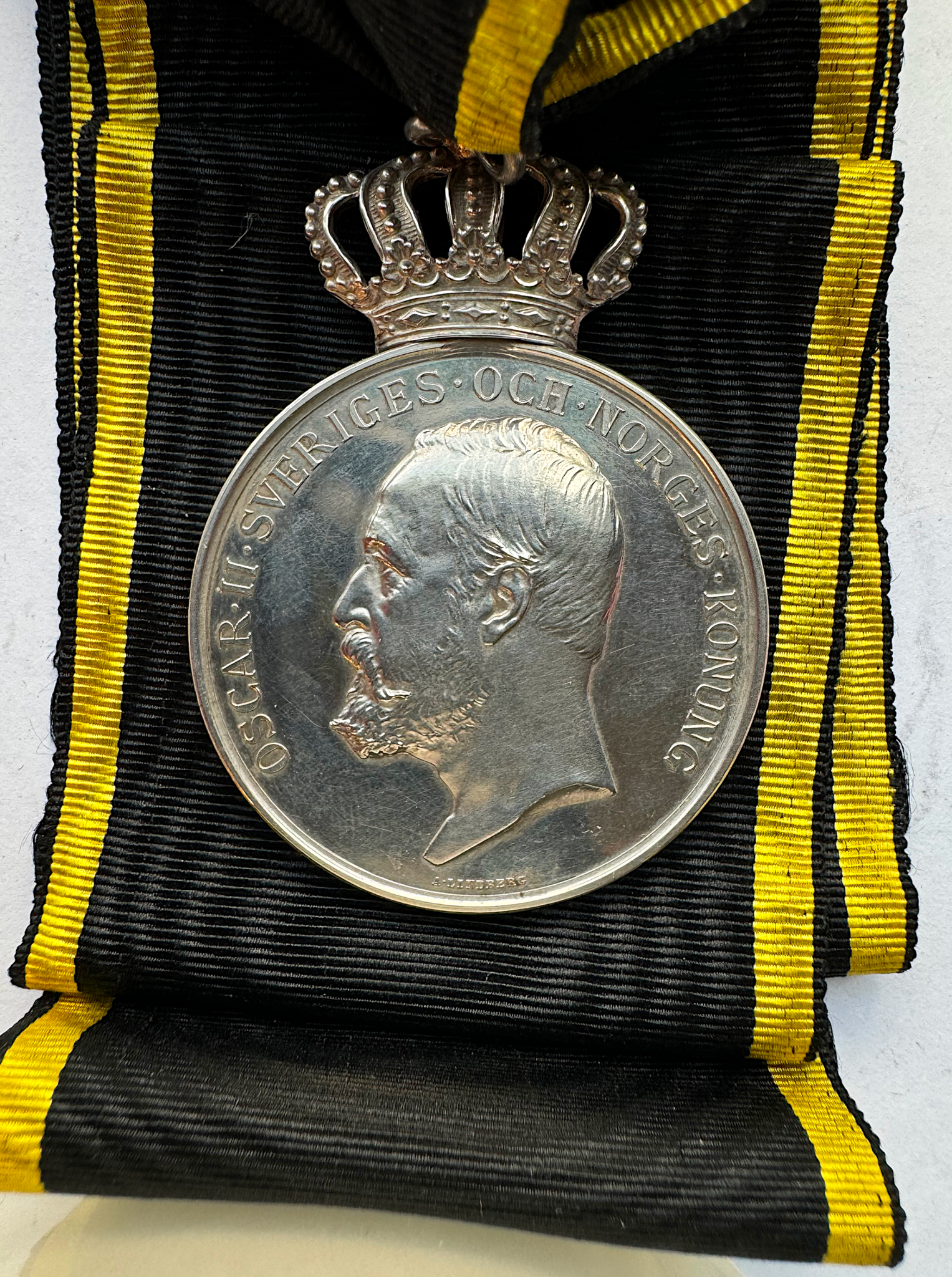 Oskar II - Pro Patria belöningsmedalj 1903 av Adolf Lindberg - Sällsynt