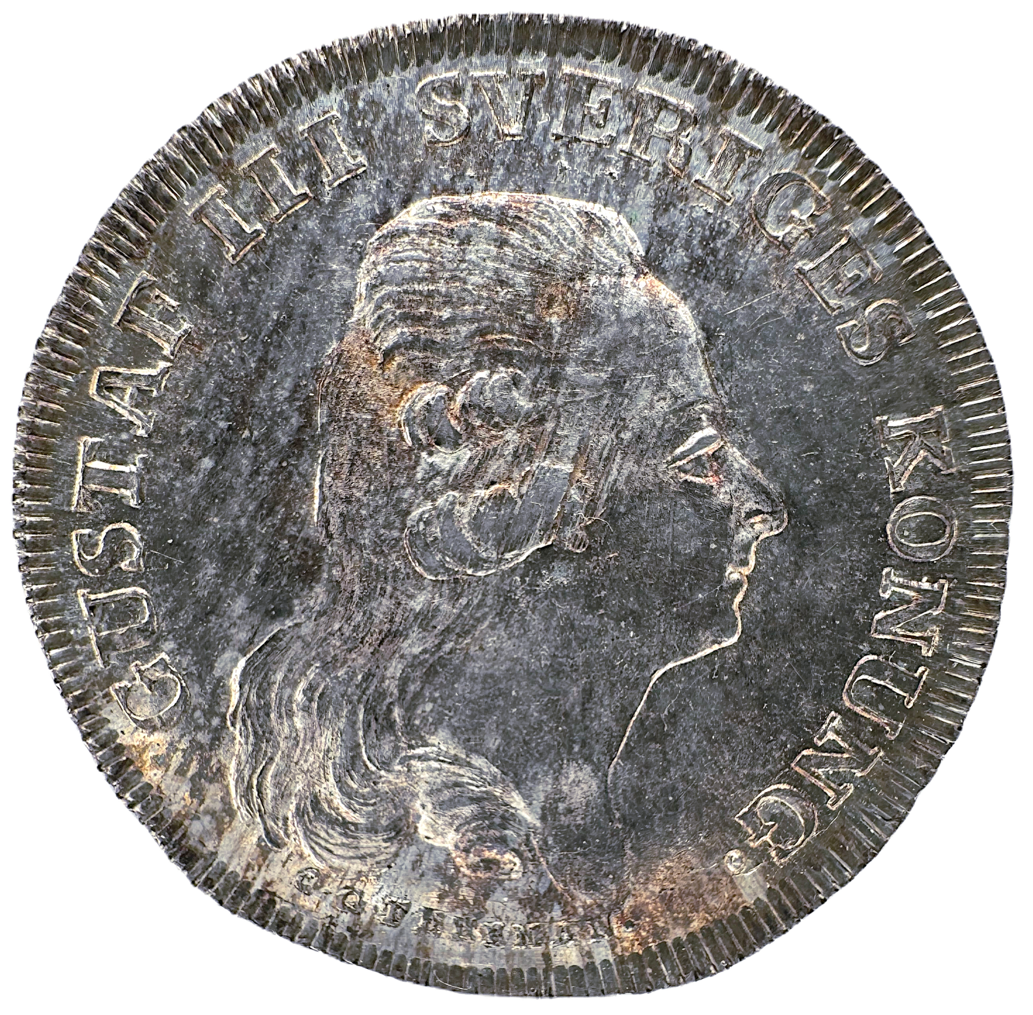 Gustav III:s död  - Kastmynt 1/3 Riksdaler 1792 - Mycket vackert exemplar