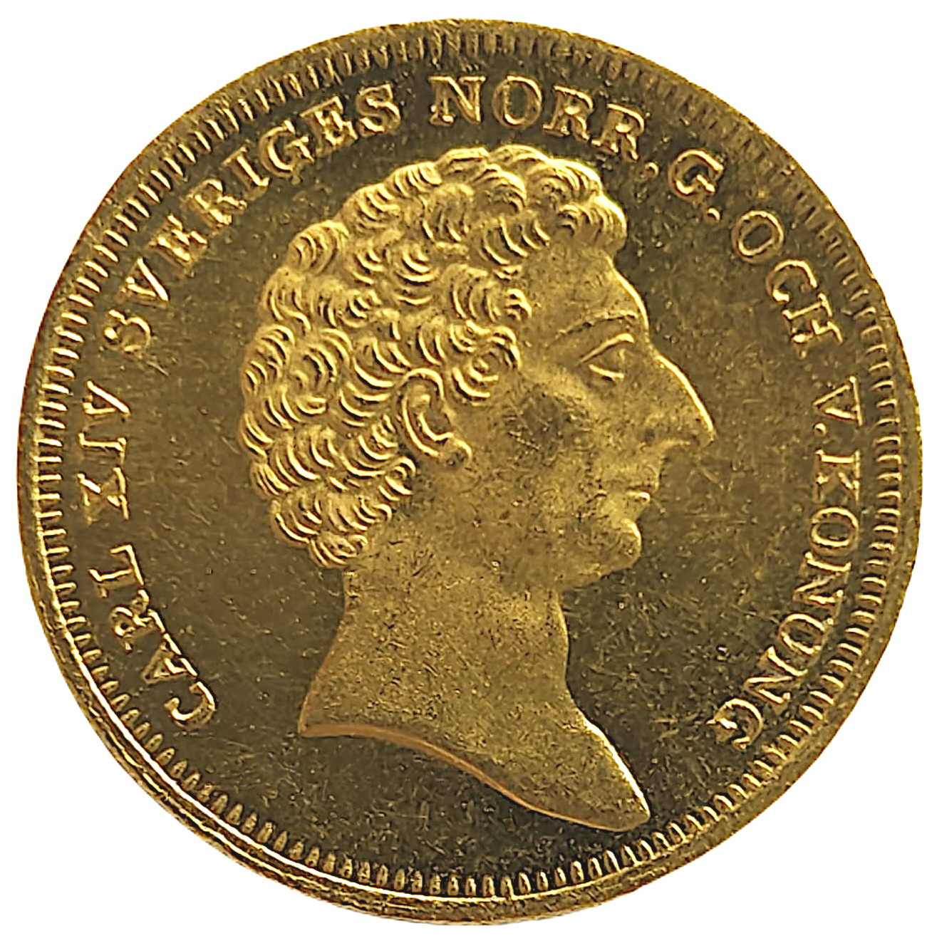 Karl XIV Johan - 4 Dukater 1843 - Mycket vackert exemplar