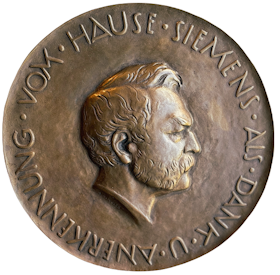 Werner von Siemens (1816-1892) - Fysiker och industriman - 190mm diameter i originaletui